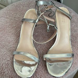 Schutz silver heels